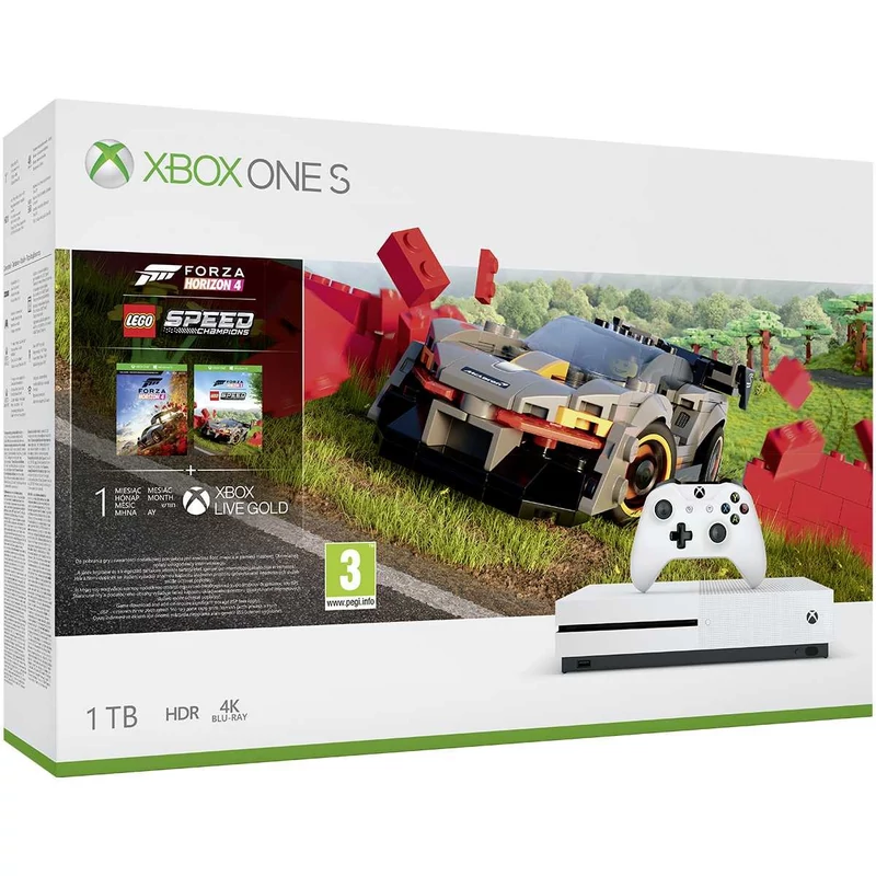 Xbox One S 1TB + Forza Horizon 4 LEGO Speed Champions + Gears Of War 4 letöltőkód