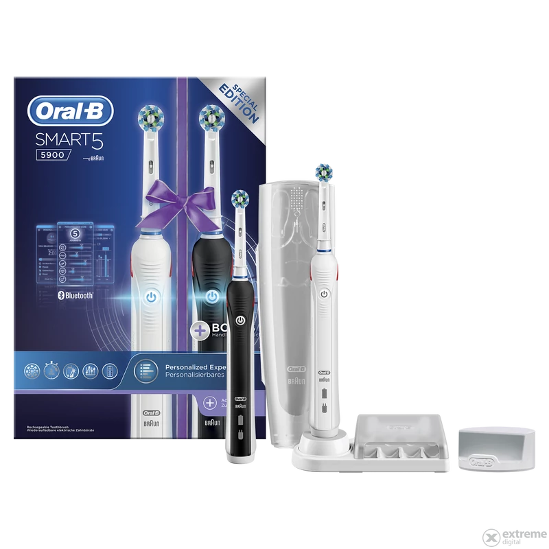 Oral-B Smart 5 5900 DUOPACK Cross Action elektromos fogkefe csomag - Fekete/Fehér