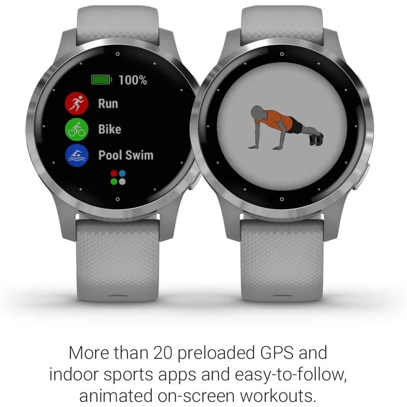 Garmin VívoActive 4S okosóra - Púder Szürke/Ezüst (010-02172-02)