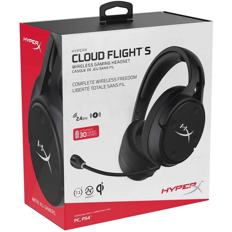 Kingston HyperX Cloud Flight S gaming headset - Fekete (HX-HSCFS-SG/WW)
