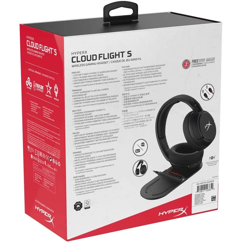 Kingston HyperX Cloud Flight S gaming headset - Fekete (HX-HSCFS-SG/WW)