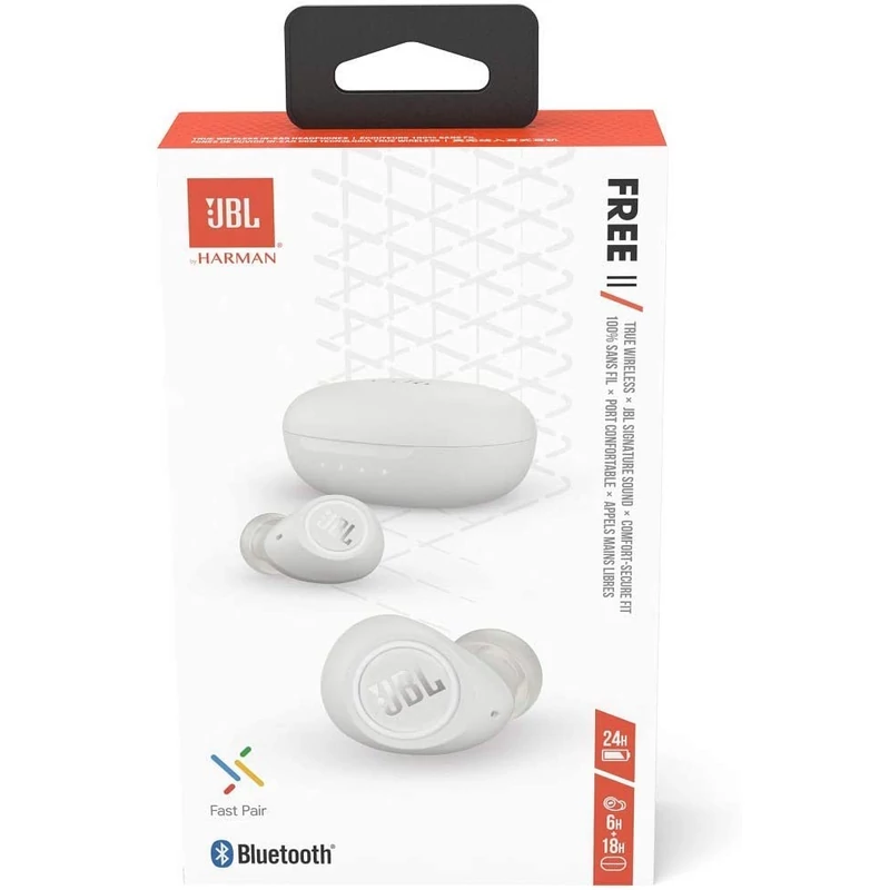 JBL Free II True Wireless fülhallgató - Fehér (JBLFREEIITWSWHT)
