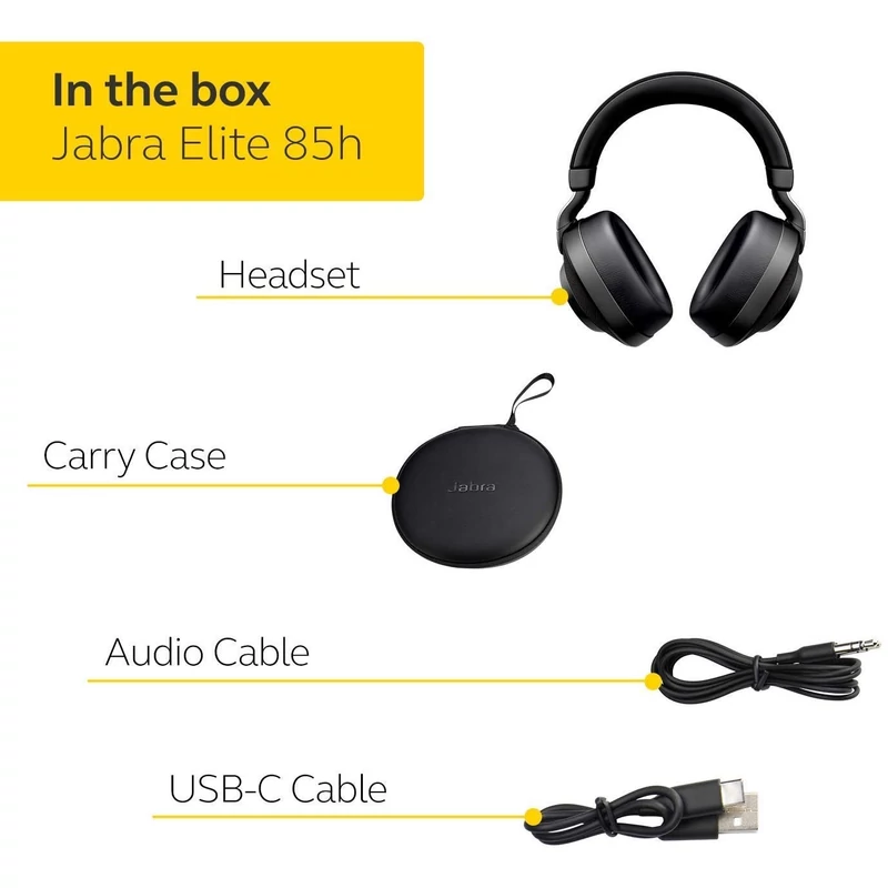 Jabra Elite 85h Bluetooth fejhallgató - Titanium Black (100-99030000-60)
