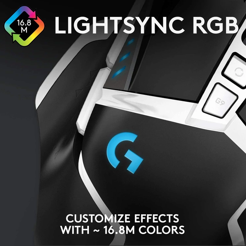 Logitech G502 SE HERO 25K 25600 DPI vezetékes gaming egér - Fekete/Fehér (910-005729)