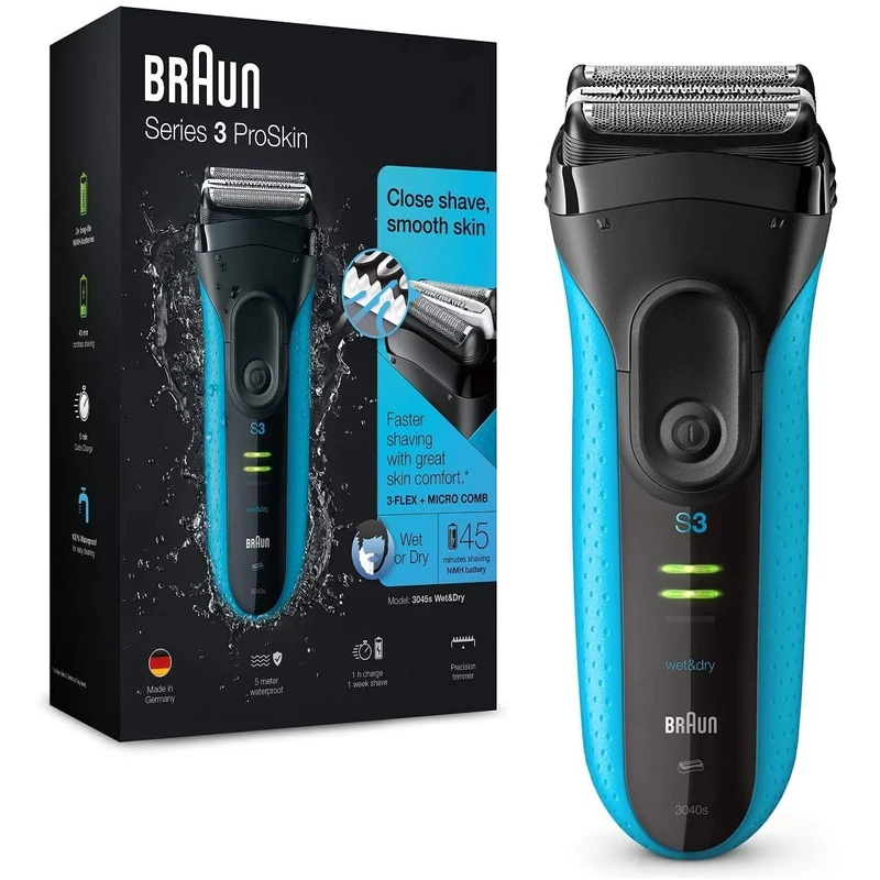 Braun Series 3 ProSkin 3040S Wet & Dry borotva - Fekete/Kék