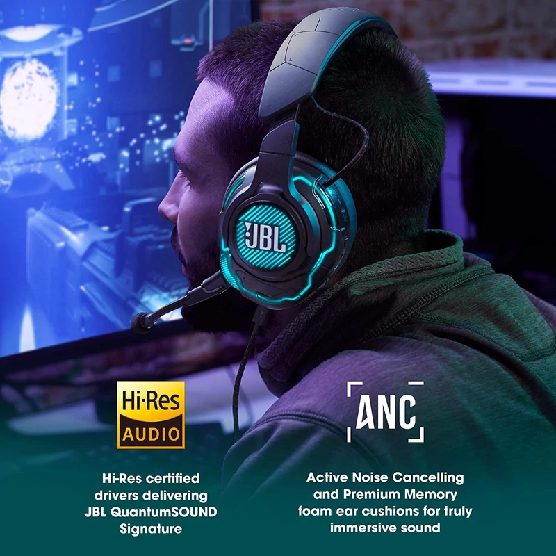 JBL Quantum ONE Gamer fejhallgató - Fekete (JBLQUANTUMONEBLK)