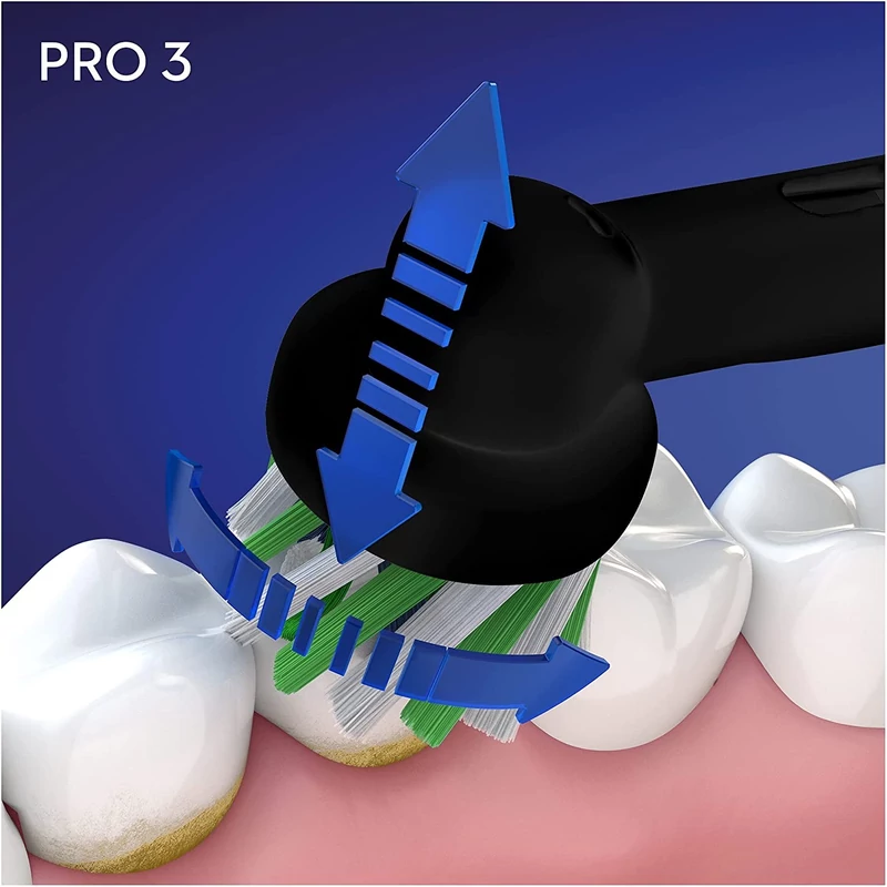 Oral-B PRO 3 3500 Cross Action elektromos fogkefe + Utazótok - Fekete