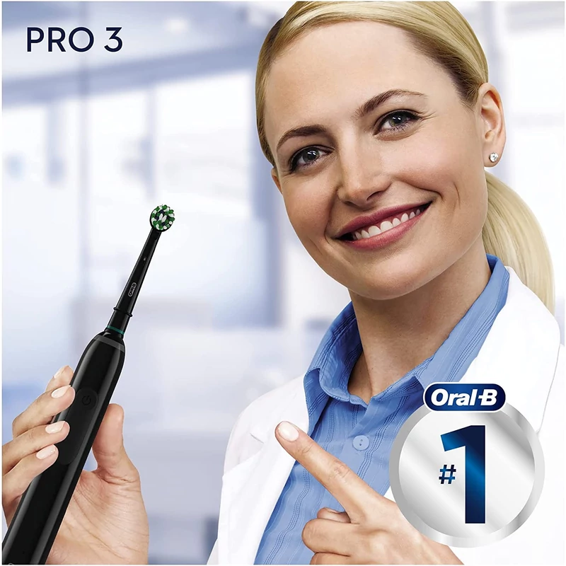 Oral-B PRO 3 3500 Cross Action elektromos fogkefe + Utazótok - Fekete