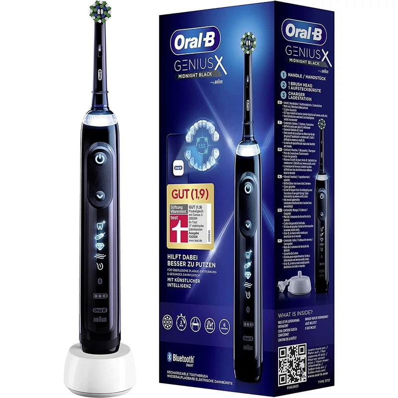 Oral-B Genius X elektromos fogkefe Cross Action fejjel - Fekete
