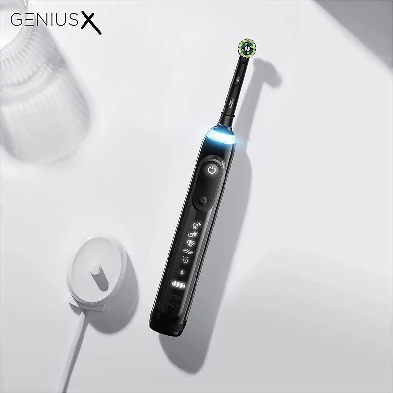 Oral-B Genius X elektromos fogkefe Cross Action fejjel - Fekete