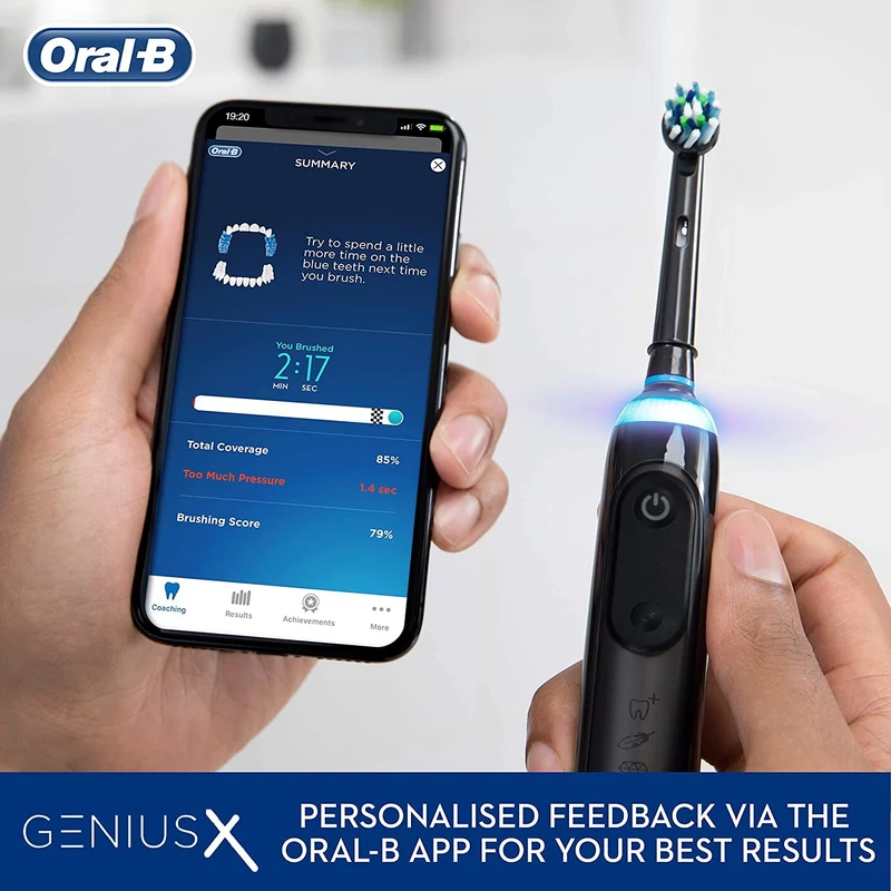 Oral-B Genius X elektromos fogkefe Cross Action fejjel - Fekete