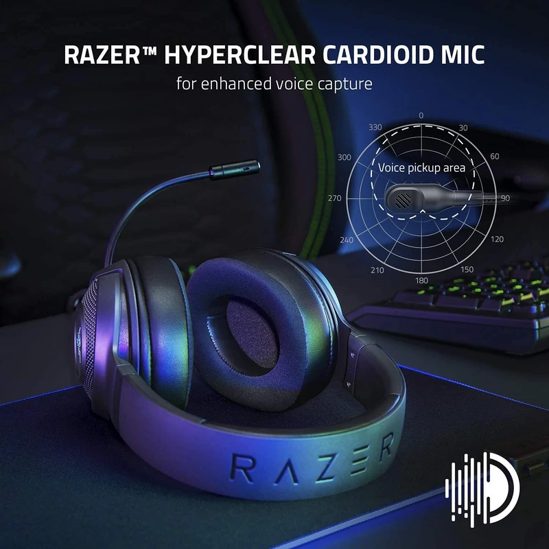 Razer Kraken V3 X headset - Fekete (RZ04-03750300-R3M1)
