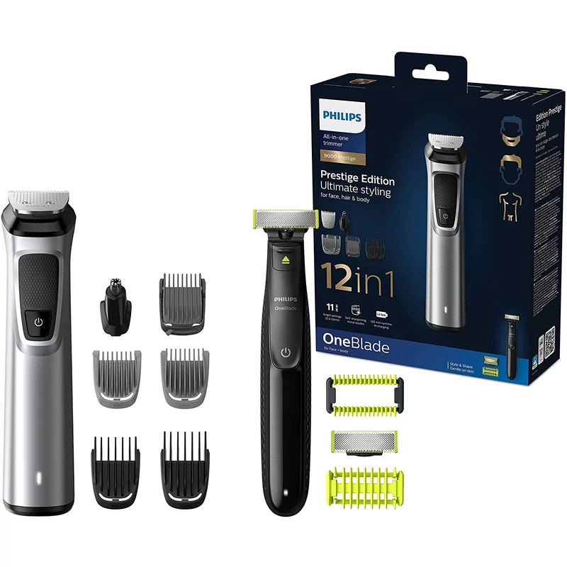 Philips MG9710/90 Series 9000 Multigroom univerzális szõrtelenítõ 12 az 1-ben arcra, hajra és testre - Ezüst/Fekete