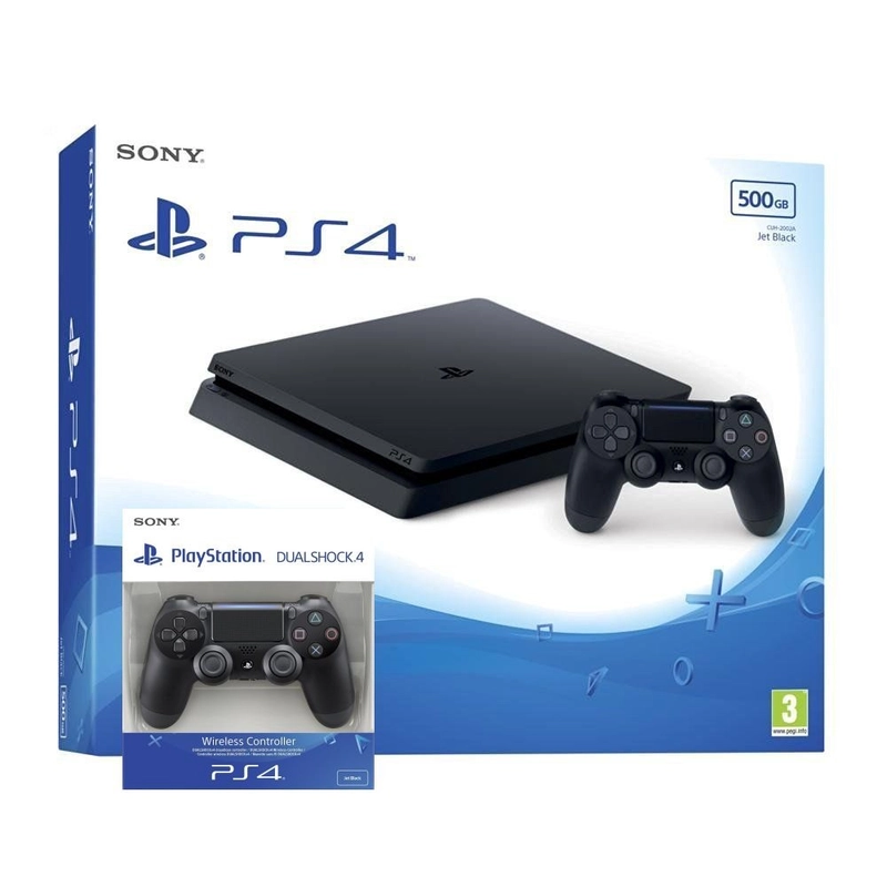 PlayStation 4 (PS4) Slim 500GB + Extra Dualshock 4 kontroller