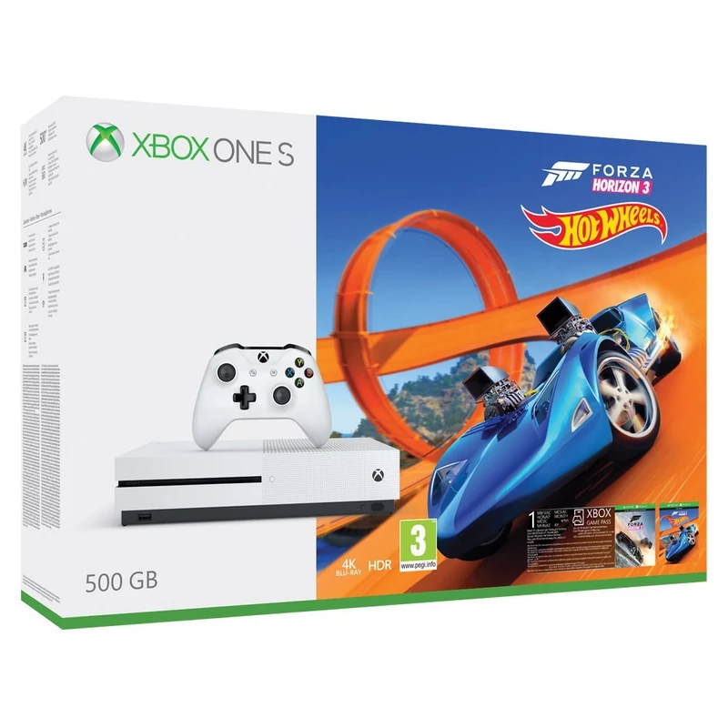 Xbox One S 500GB Slim fehér + Forza Horizon 3 + Hot Wheels DLC