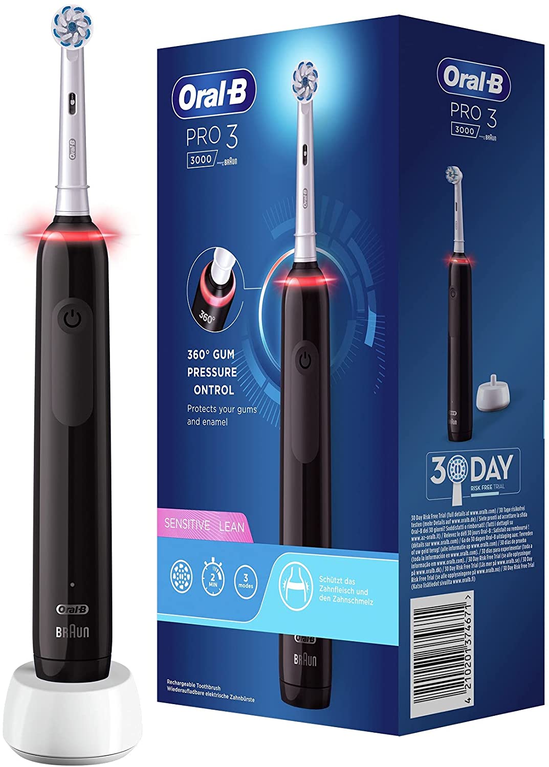 Oral-B PRO 3 3000 Sensitive Clean elektromos fogkefe - Fekete