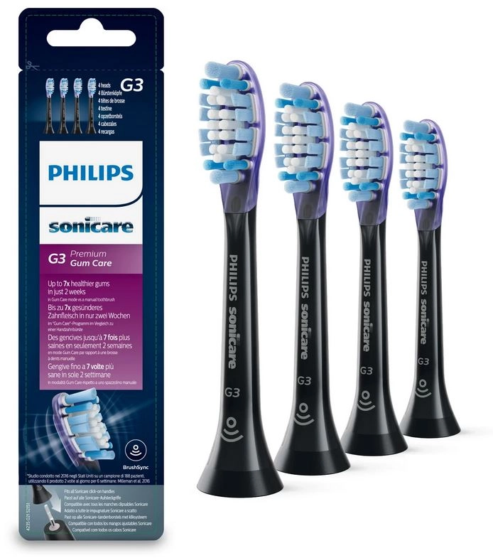 Philips HX9054/33 Sonicare G3 Premium Gum Care fogkefe pótfej 4db - Fekete