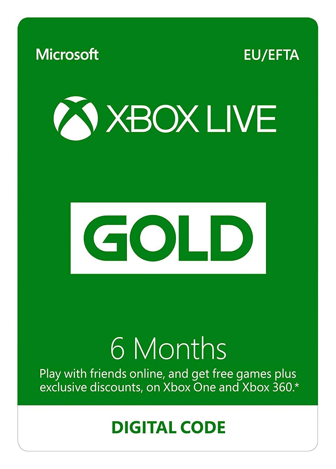 XBOX Live Gold 6 hónapos előfizetés (Digitális kód)