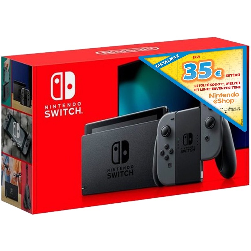 Nintendo Switch (2019) (Szürke) + 35 Eurós eShop Feltöltőkártya