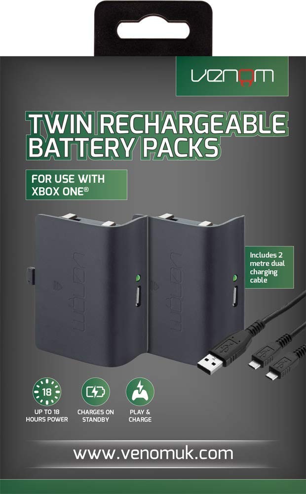Venom Twin Rechargeable Battery Packs Black (Xbox One)