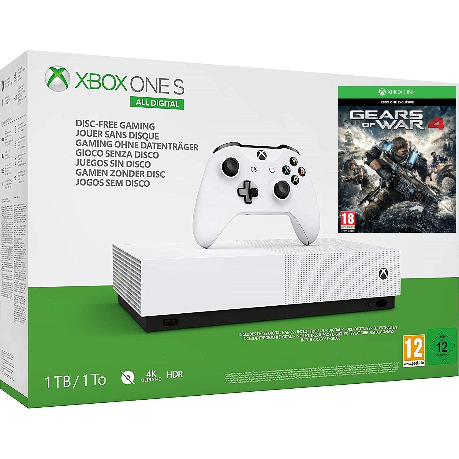 Xbox One S 1TB All-Digital Edition + Gears of War 4 játék