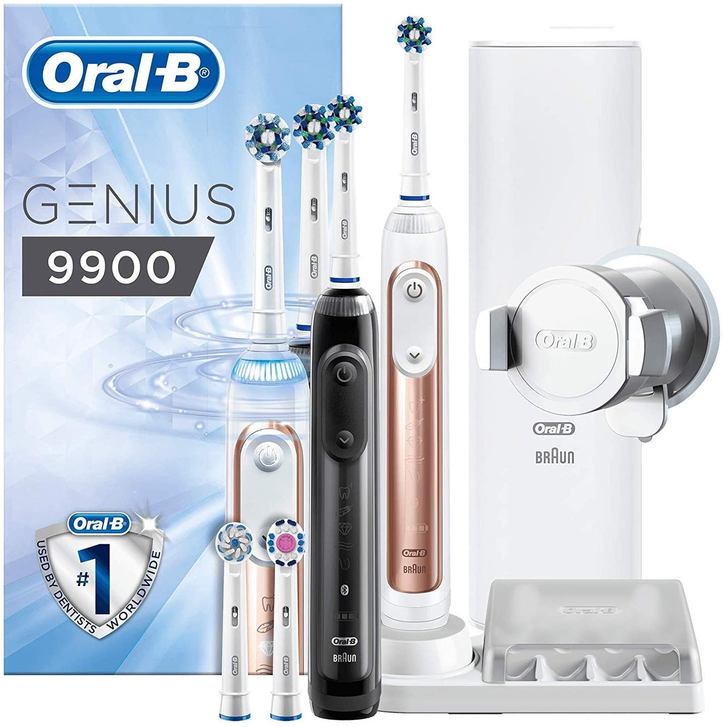 Oral-B Genius 9900 Duopack elektromos fogkefe csomag - Fekete/Rose Gold
