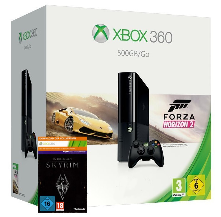 Xbox 360 Slim E 500GB Forza Horizon 2, Skyrim csomag
