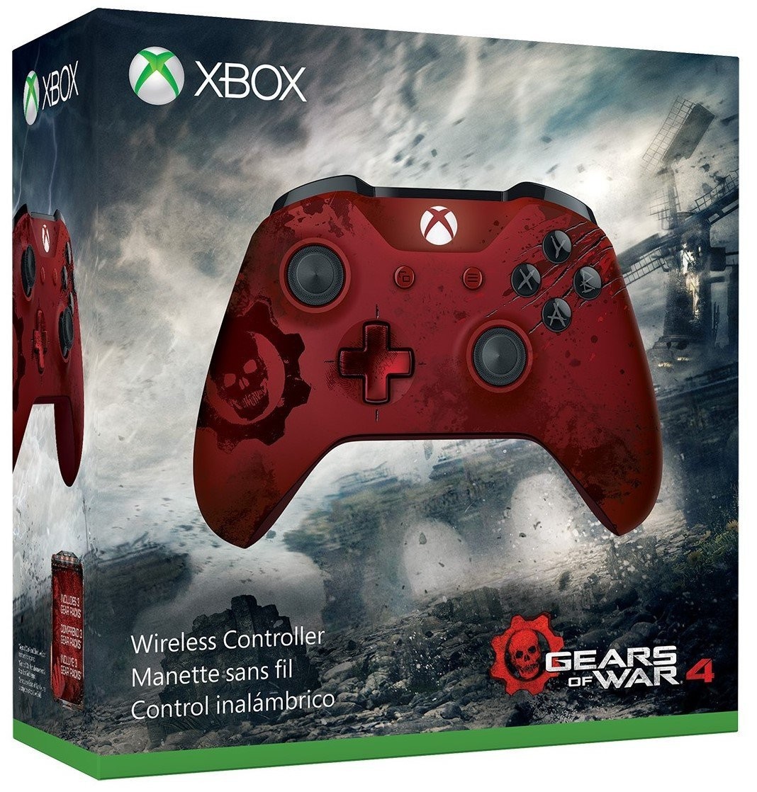 Xbox One S Wireless Controller Gears of War 4 Crimson Omen Limited Edition