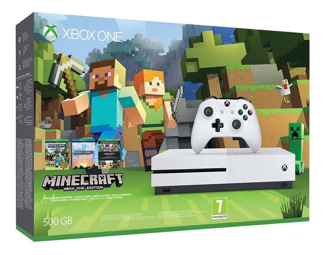 Xbox One S 500GB Slim + Minecraft (fehér)